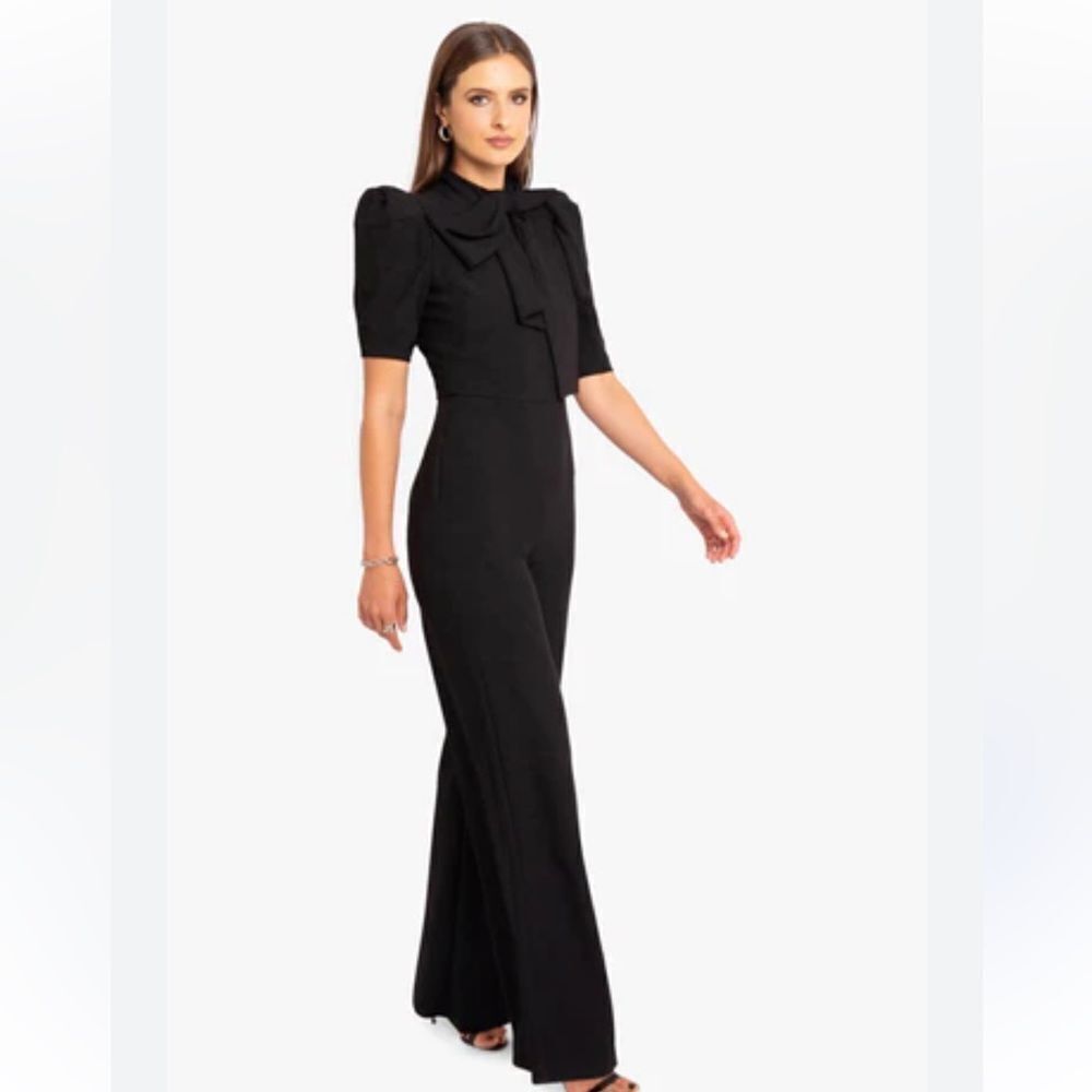Black Halo Eve Ara Bow Jumpsuit NWOT
